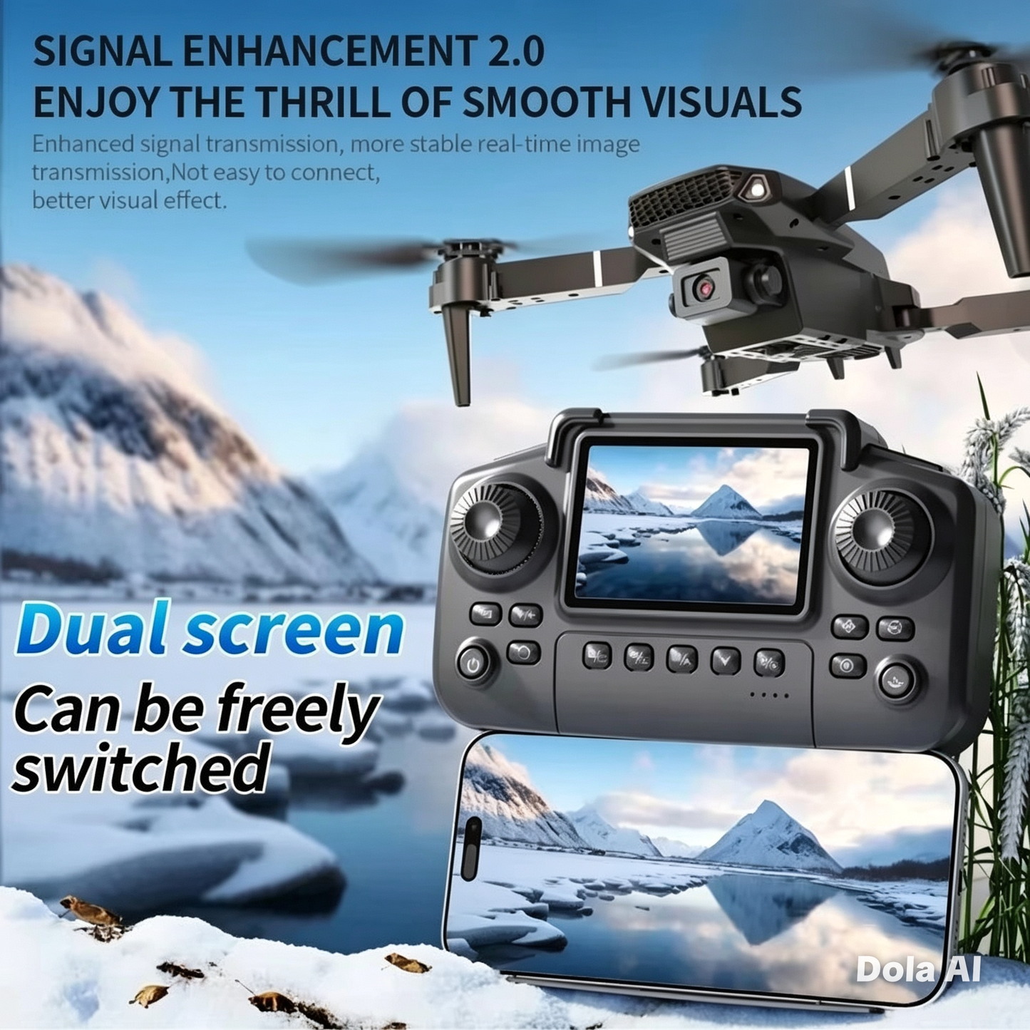 Drone 8K HD Double Caméra GPS Évitement d'Obstacles