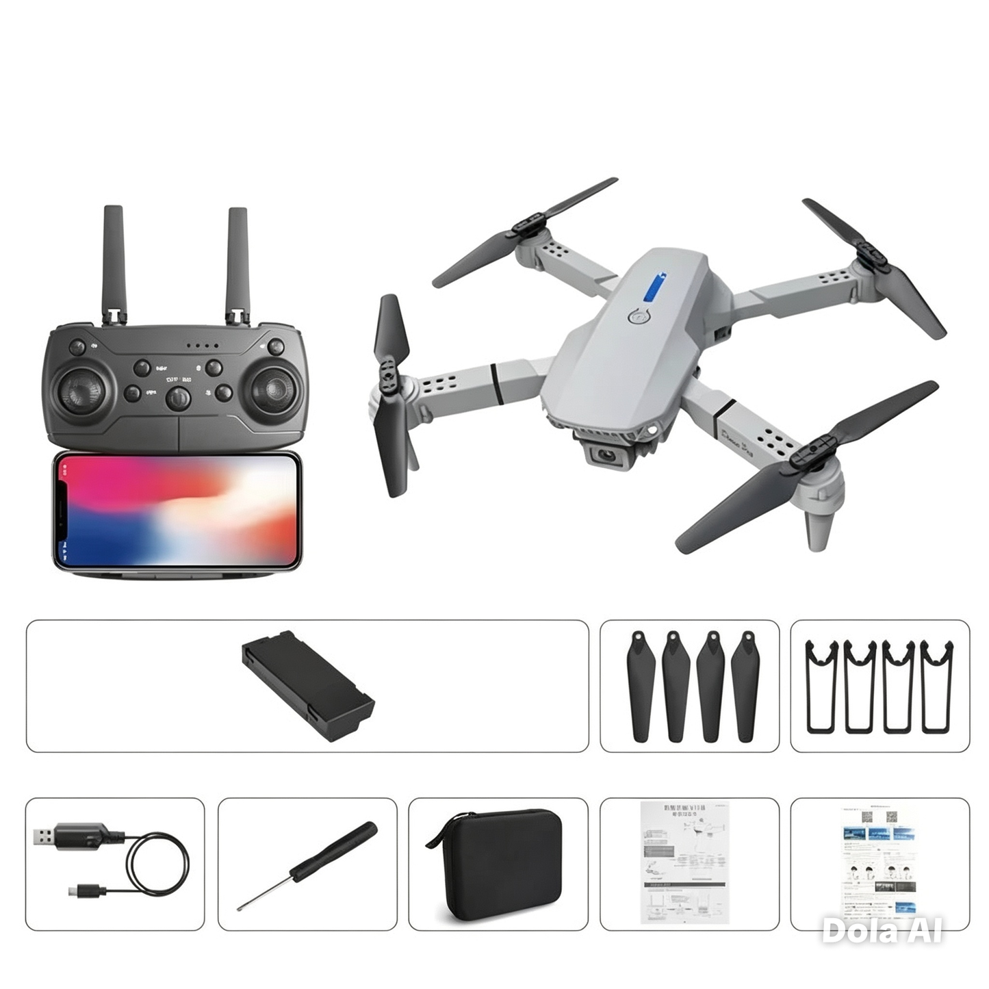 Drone 8K HD Double Caméra GPS Évitement d'Obstacles