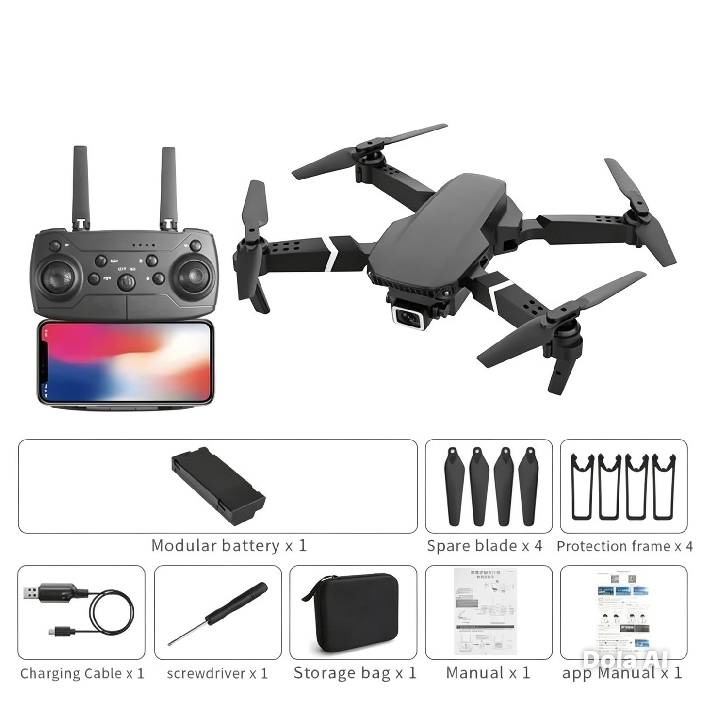 Drone 8K HD Double Caméra GPS Évitement d'Obstacles