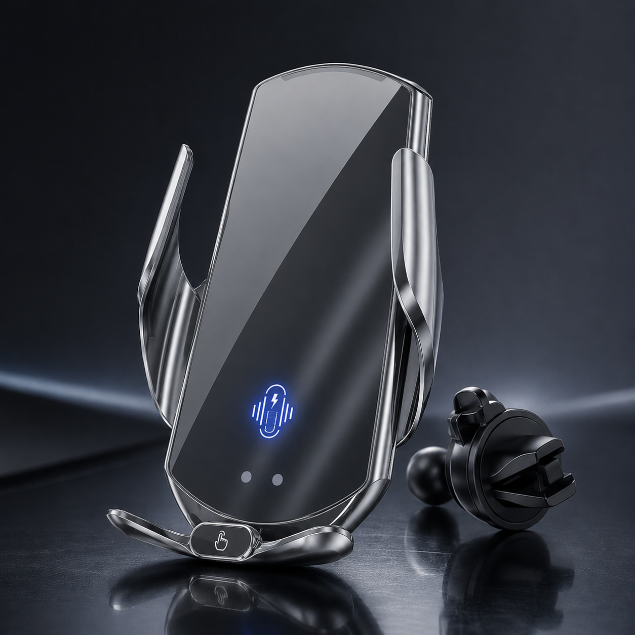 Support Téléphone Voiture Chargeur Sans Fil Magnétique – Fixation Grille Aération, Charge Rapide Qi, Support Serrage Auto Intelligent